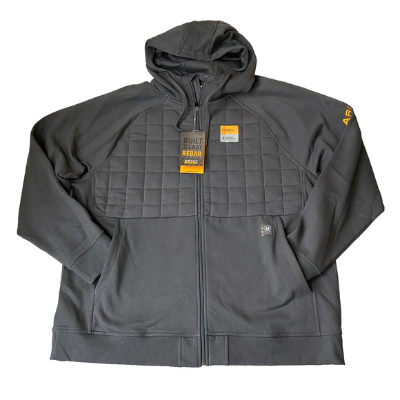 Ariat Rebar Regulatory Full Zip Hooded Insulated Jacket Men XXL Black NWT - Picture 16 of 16